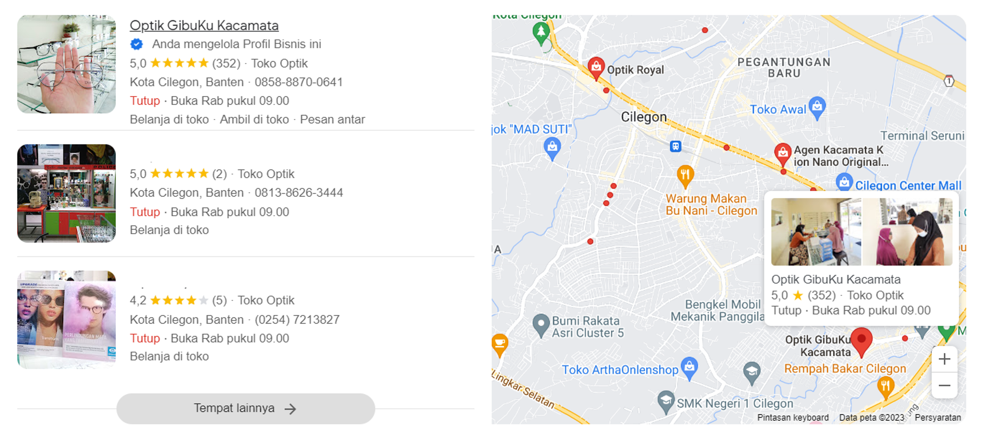 Review on Google based on our competitors